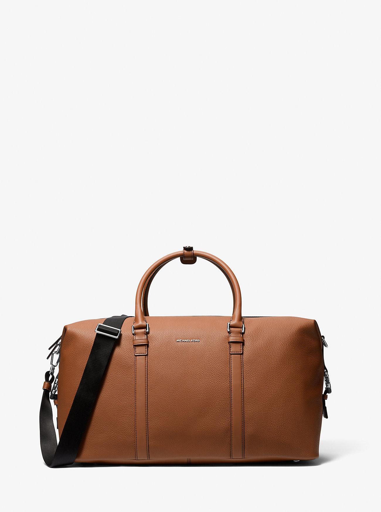 Túi Michael Kors Hudson Pebbled Leather Duffel Bag Nam Nâu