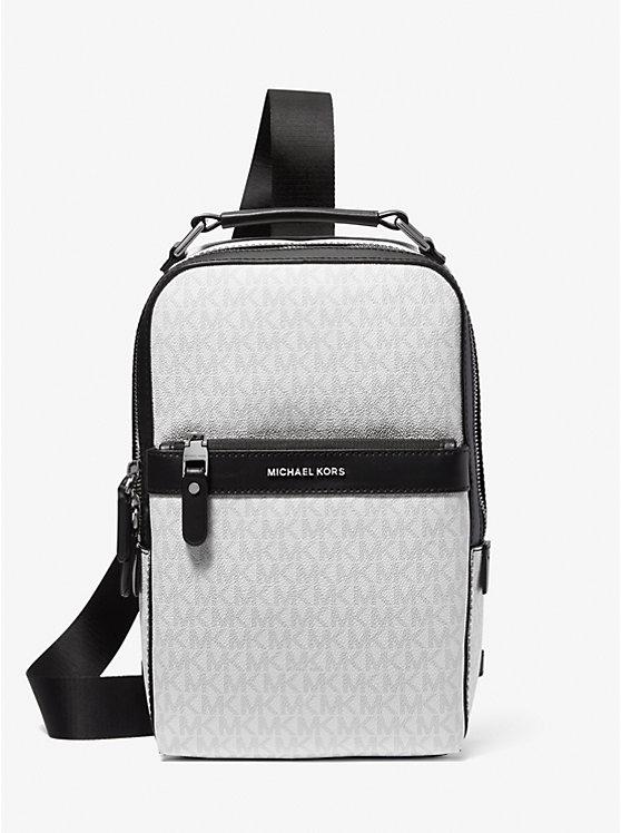 Túi Michael Kors Hudson Logo Sling Pack Nam Trắng