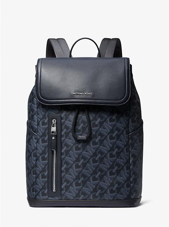 Túi Michael Kors Hudson Empire Signature Logo Backpack Nam Xanh Navy