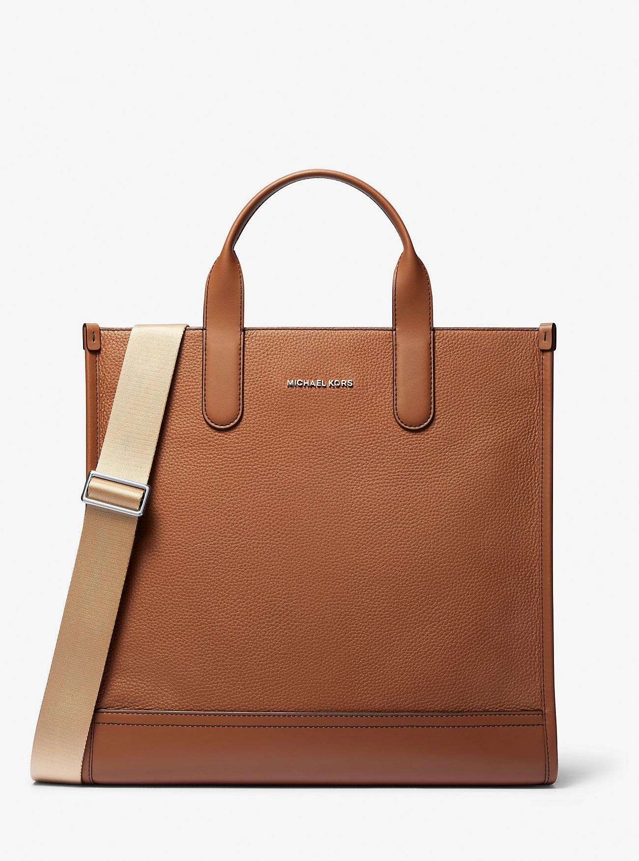 Túi Michael Kors Hudson Pebbled Leather Tote Bag Nam Nâu