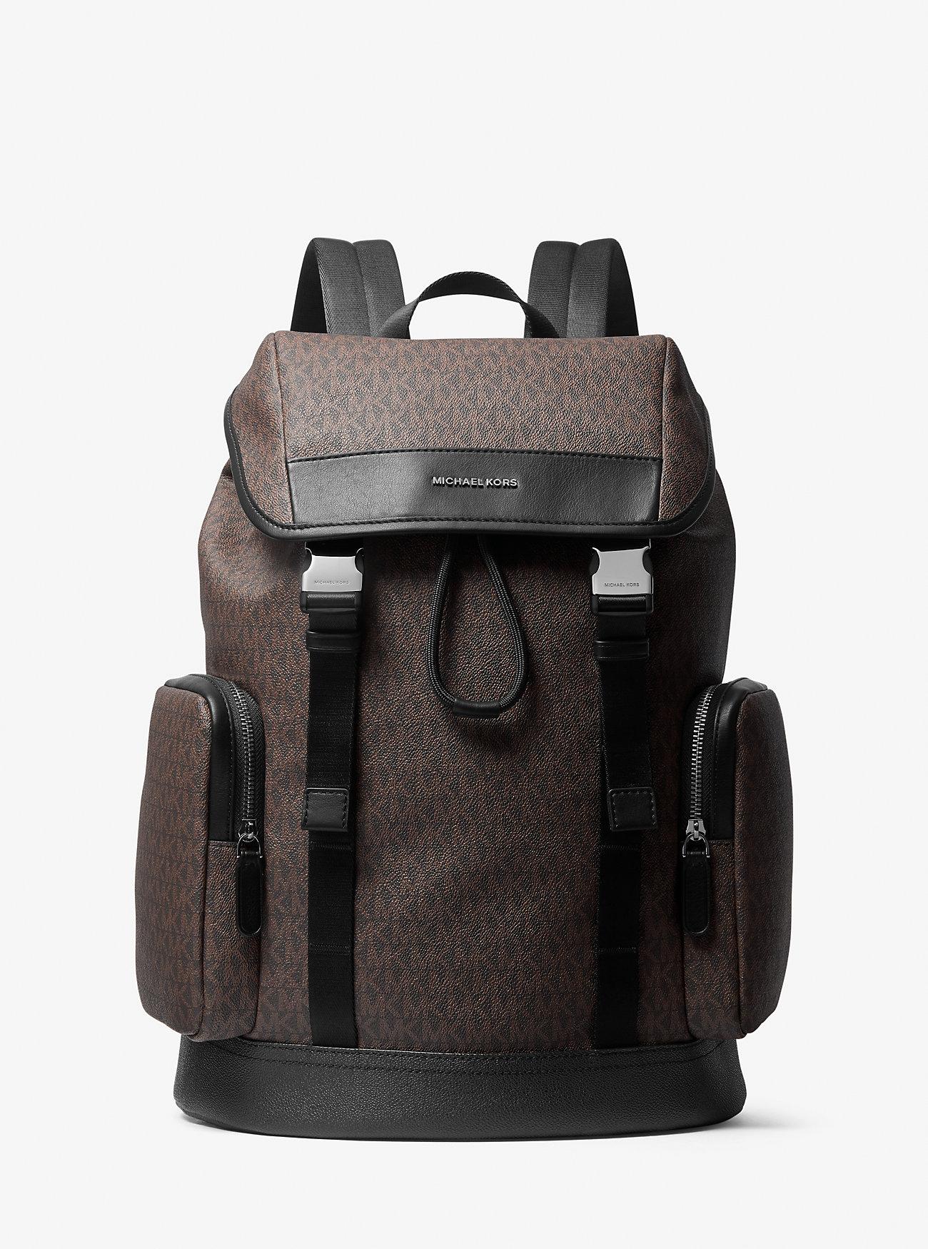 Túi Michael Kors Hudson Logo Backpack Hình Chữ Nhật Nam Nâu