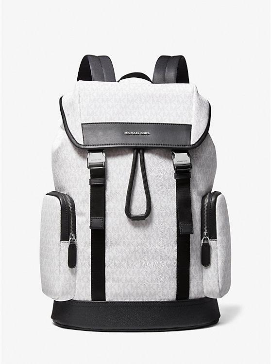 Túi Michael Kors Hudson Logo Backpack Hình Chữ Nhật Nam Trắng