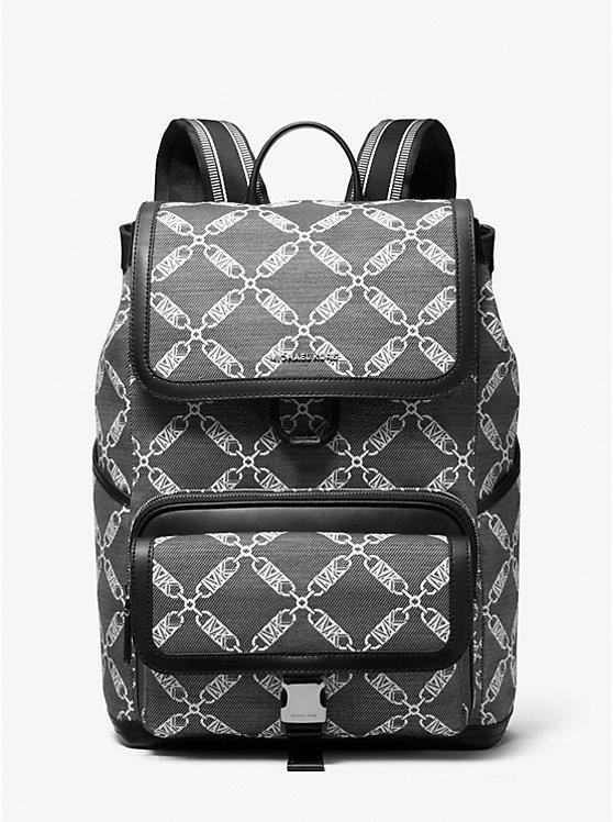 Túi Michael Kors Hudson Empire Logo Jacquard Backpack Nam Xám