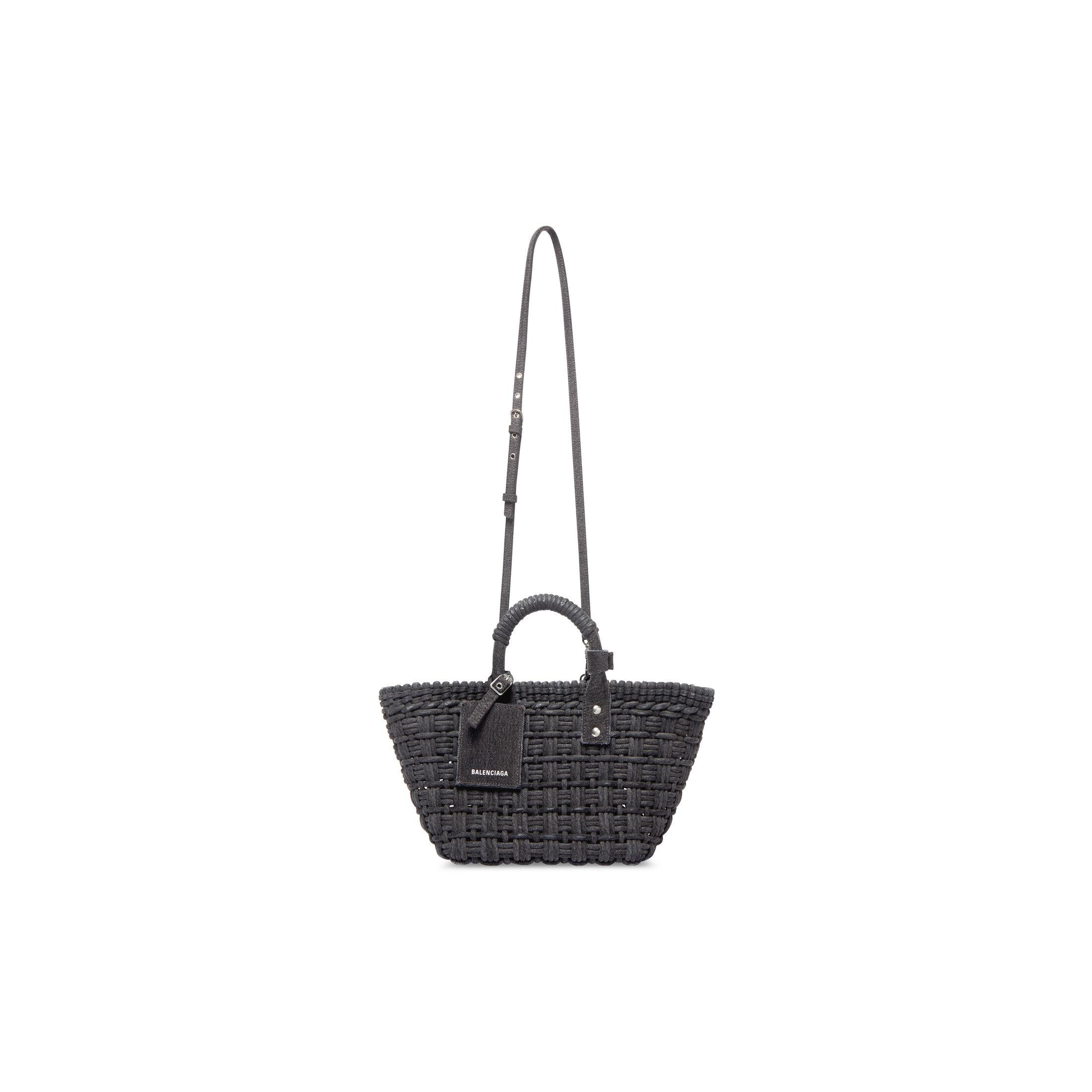 Túi Balenciaga Bistro Xs Basket With Strap Denim Nữ Đen