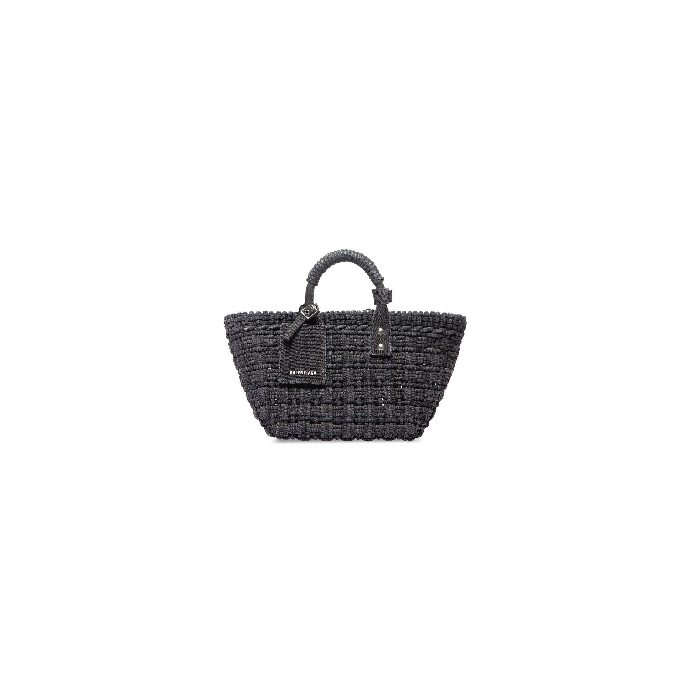 Túi Balenciaga Bistro Xs Basket With Strap Denim Nữ Đen