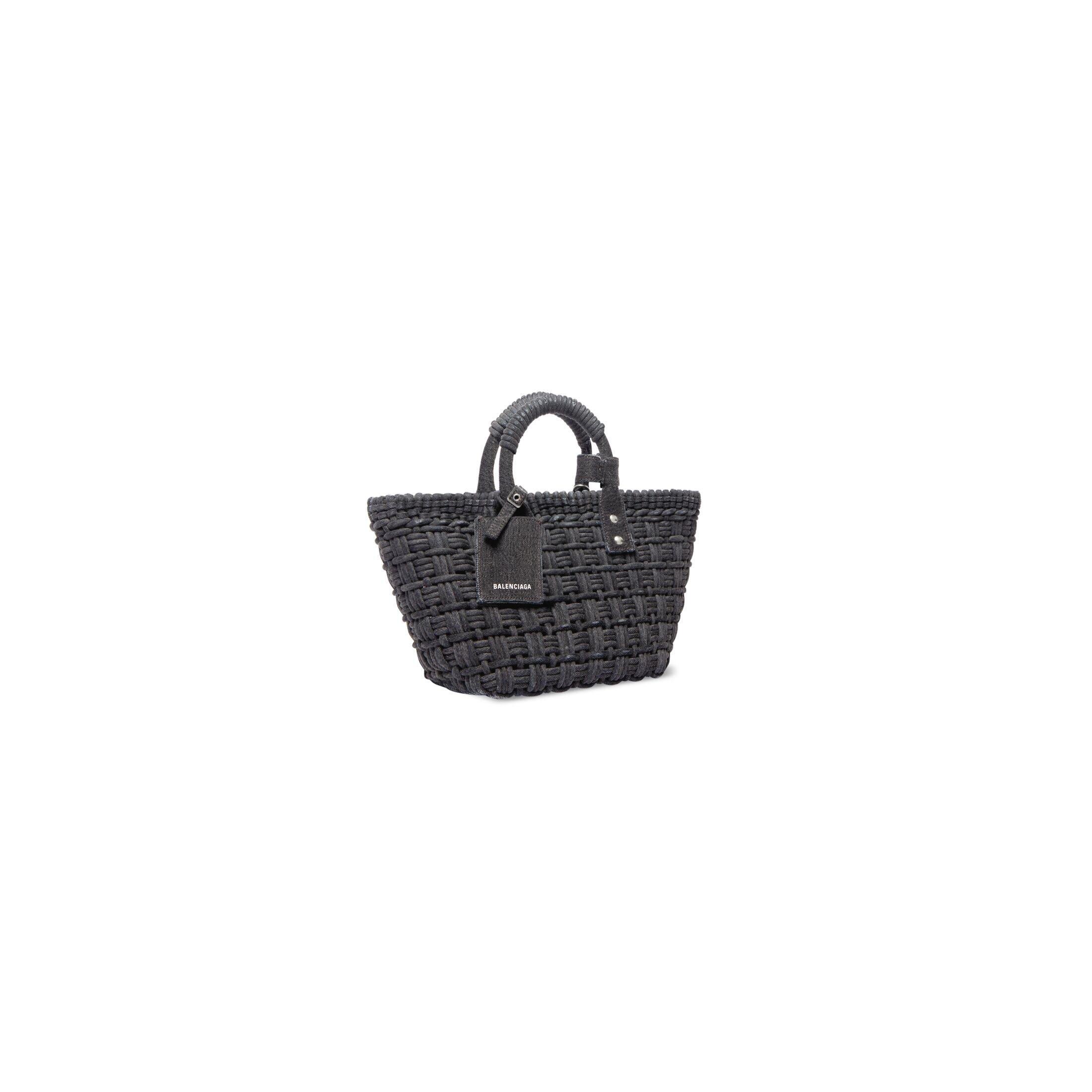 Túi Balenciaga Bistro Xs Basket With Strap Denim Nữ Đen