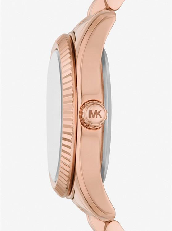 Đồng Hồ Michael Kors Petite Lexington Pavé Rose Gold-Tone Watch Nữ Vàng Hồng