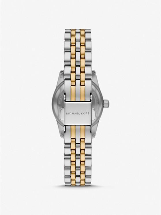 Đồng Hồ Michael Kors Petite Lexington Pavé Two-Tone Watch Nữ Bạc Vàng