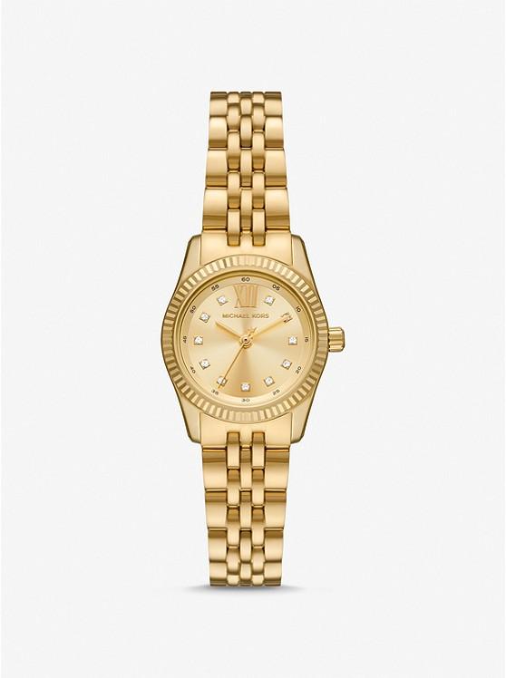 Đồng Hồ Michael Kors Petite Lexington Pavé Gold-Tone Watch Nữ Vàng