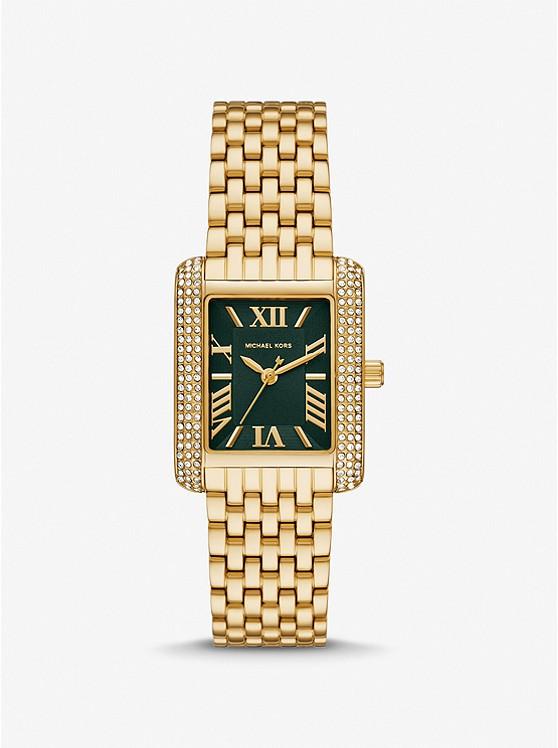 Đồng Hồ Michael Kors Petite Emery Pavé Gold-Tone Watch Nữ Vàng