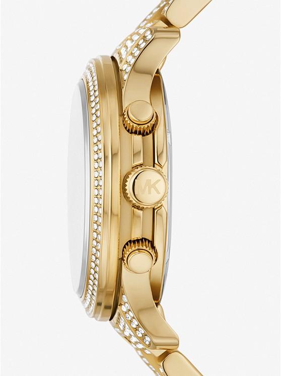 Đồng Hồ Michael Kors Runway Pavé Gold-Tone Watch Nữ Vàng