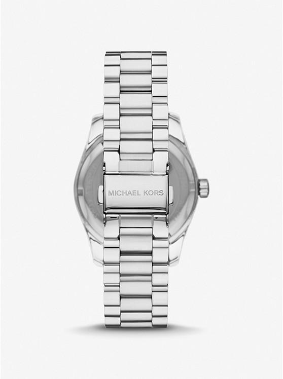 Đồng Hồ Michael Kors Lexington Pavé Silver-Tone Watch Nữ Bạc