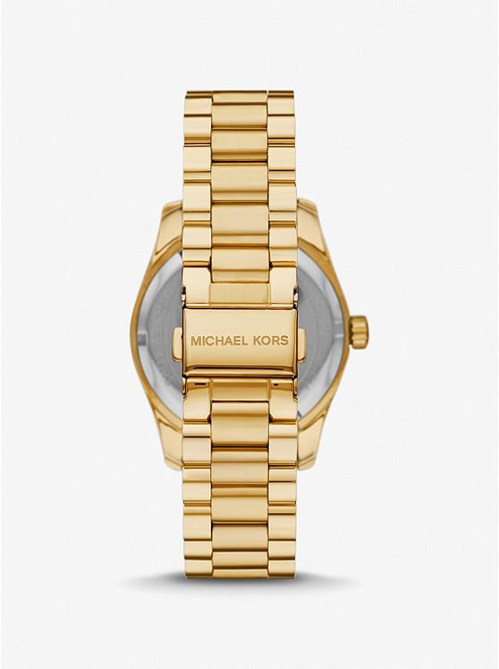 Đồng Hồ Michael Kors Lexington Pavé Gold-Tone Watch Nữ Vàng