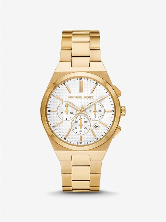 Đồng Hồ Michael Kors Oversized Lennox Gold-Tone Watch Nữ Vàng