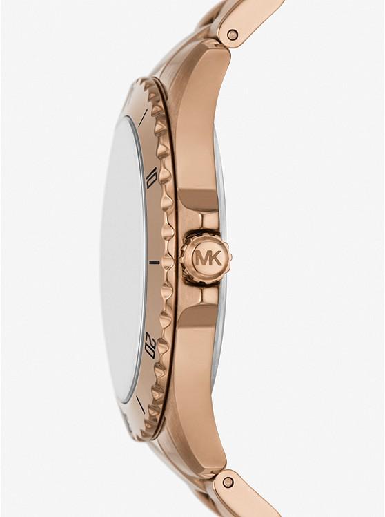 Đồng Hồ Michael Kors Oversized Everest Beige Gold-Tone Watch Nữ Vàng Hồng