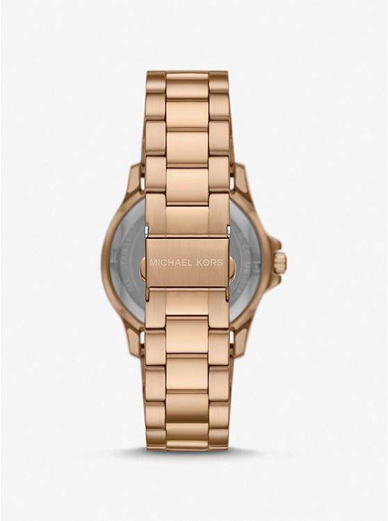 Đồng Hồ Michael Kors Oversized Everest Beige Gold-Tone Watch Nữ Vàng Hồng