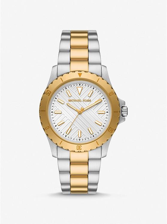 Đồng Hồ Michael Kors Oversized Everest Two-Tone Watch Nữ Vàng Bạc