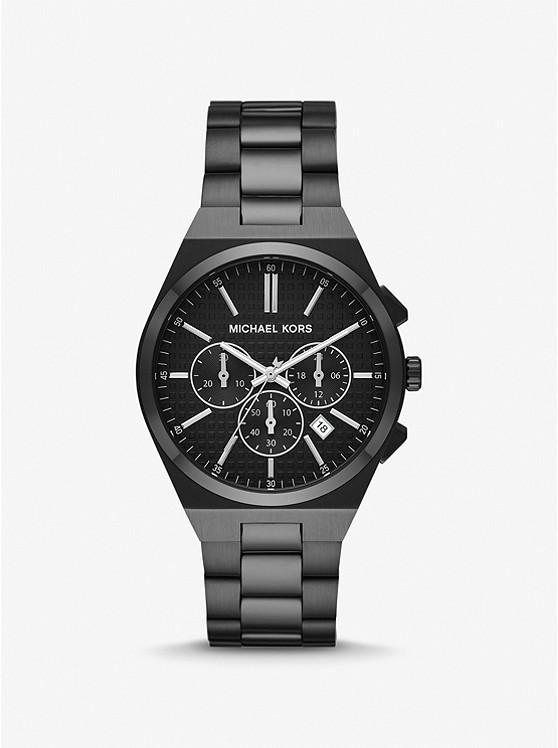 Đồng Hồ Michael Kors Oversized Lennox Black-Tone Watch Nữ Đen