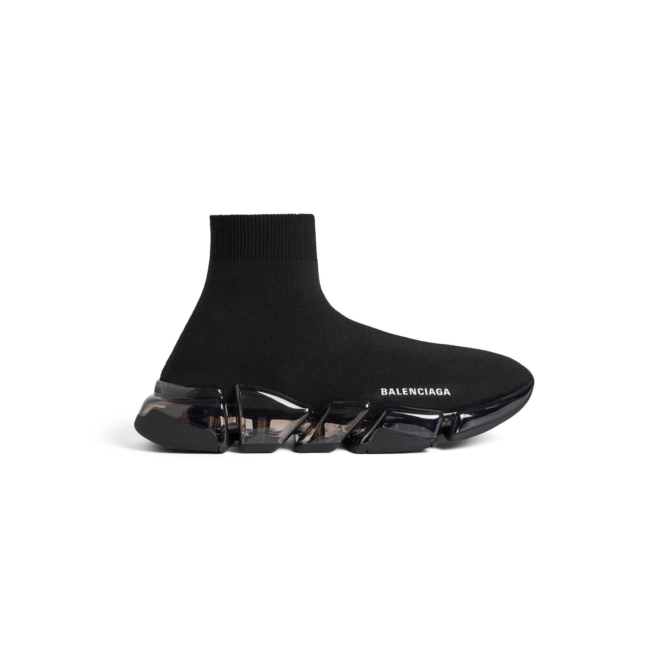 Giày Balenciaga Speed 2.0 Full Clear Sole Recycled Knit Sneaker Nam Đen