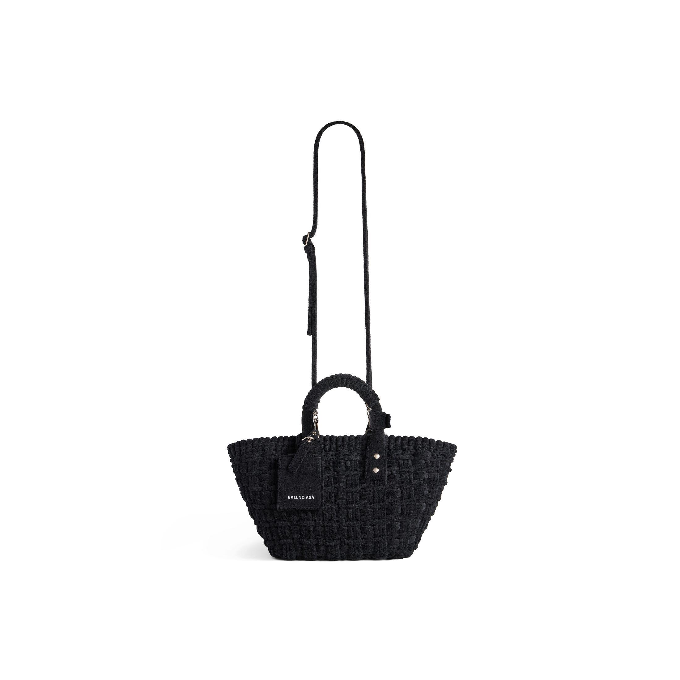 Túi Balenciaga Bistro Xs Basket With Strap In Sponge Fabric Nữ Đen