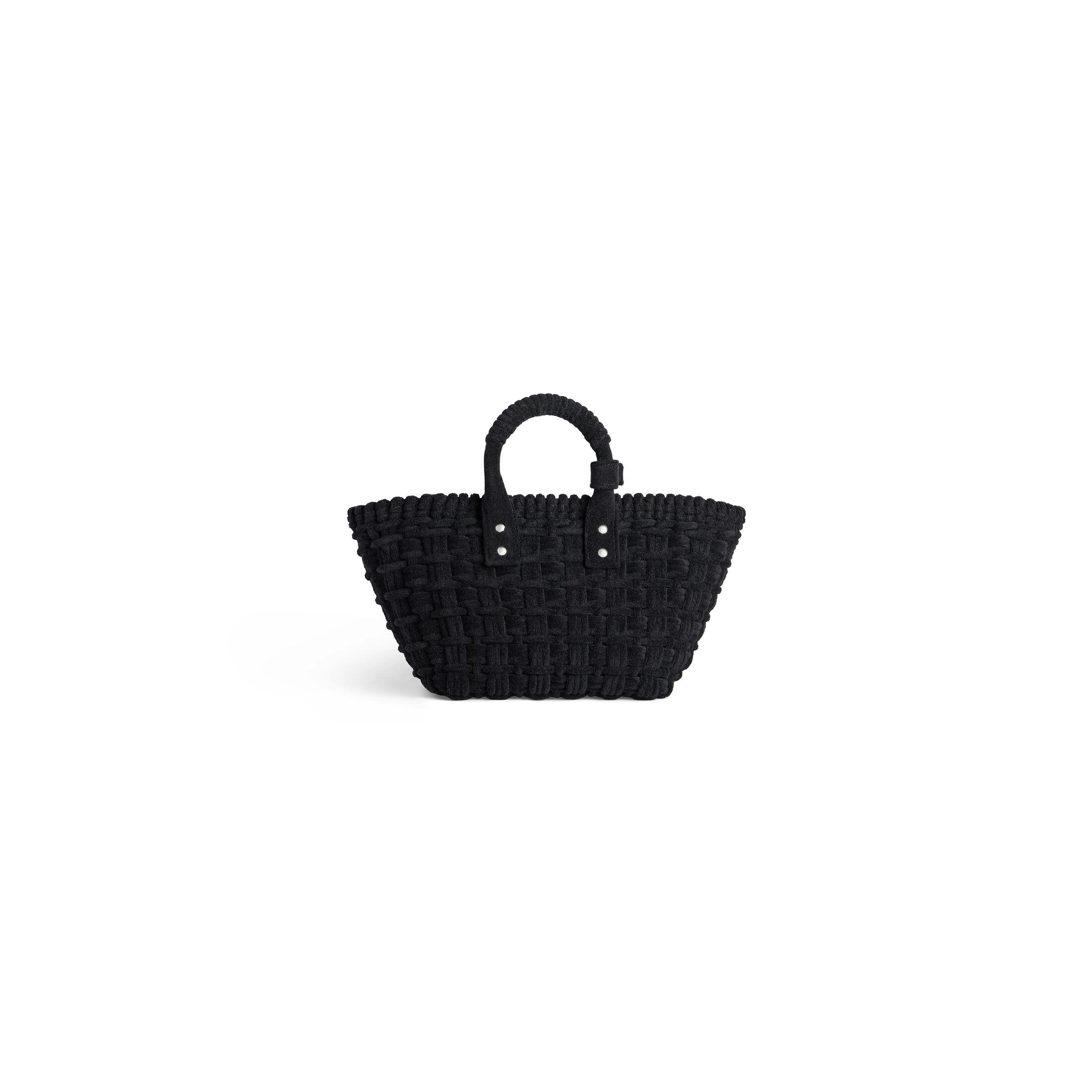 Túi Balenciaga Bistro Xs Basket With Strap In Sponge Fabric Nữ Đen