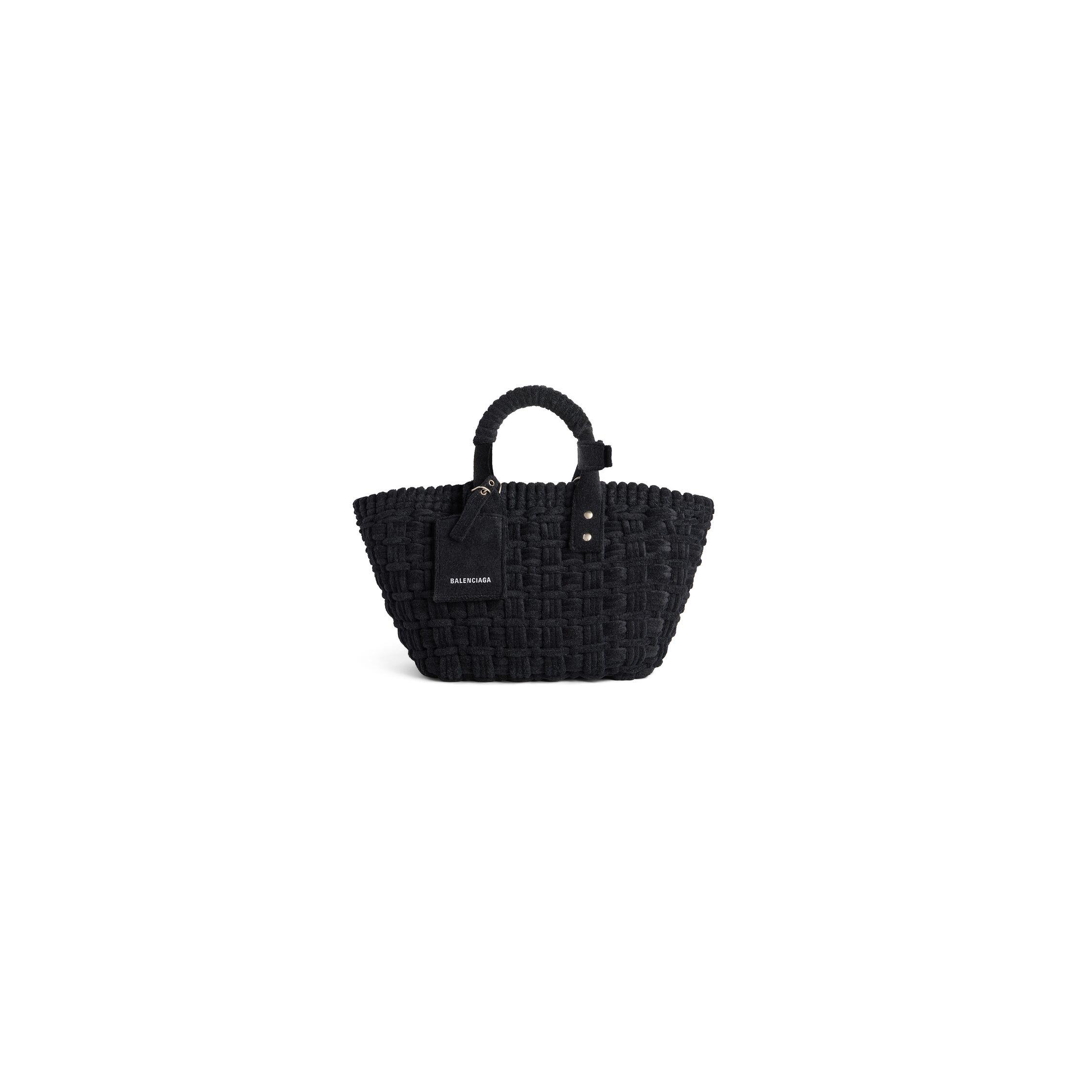 Túi Balenciaga Bistro Xs Basket With Strap In Sponge Fabric Nữ Đen