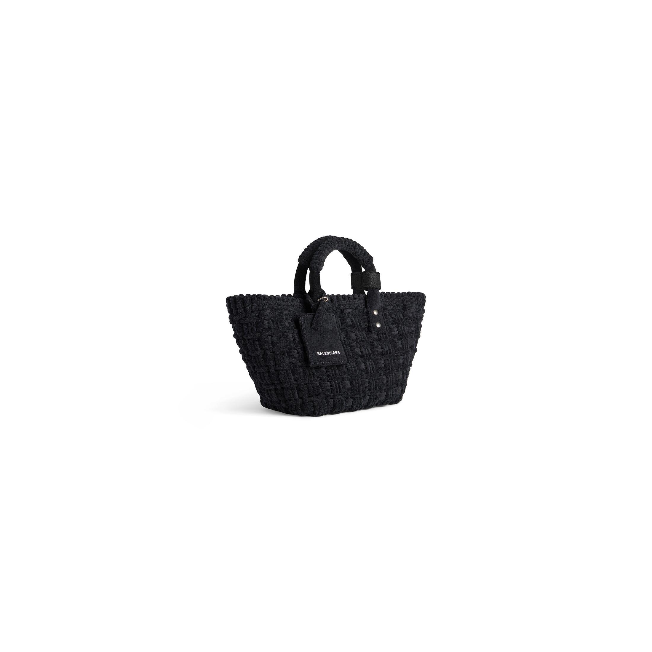 Túi Balenciaga Bistro Xs Basket With Strap In Sponge Fabric Nữ Đen