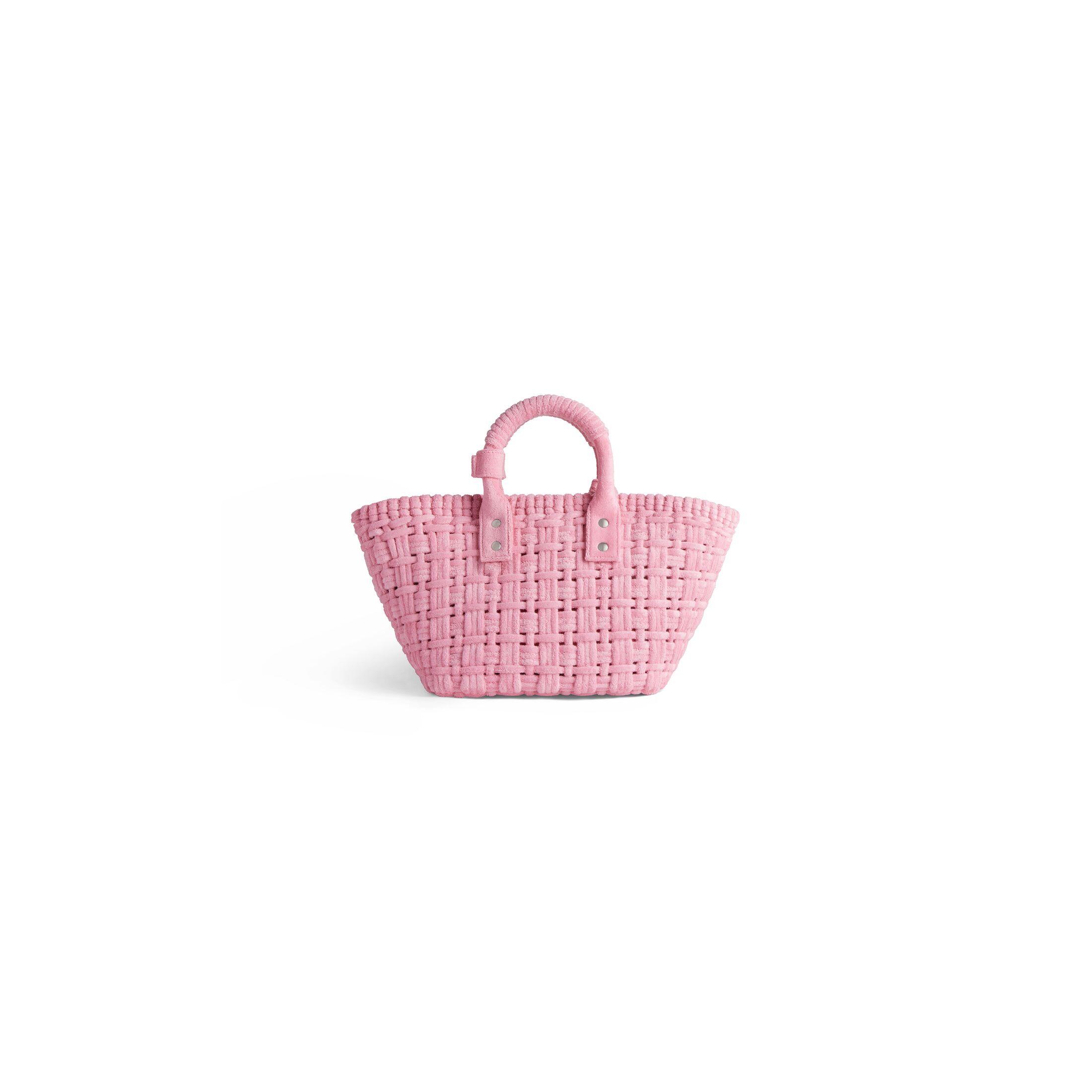 Túi Balenciaga Bistro Xs Basket With Strap In Sponge Fabric Nữ Hồng