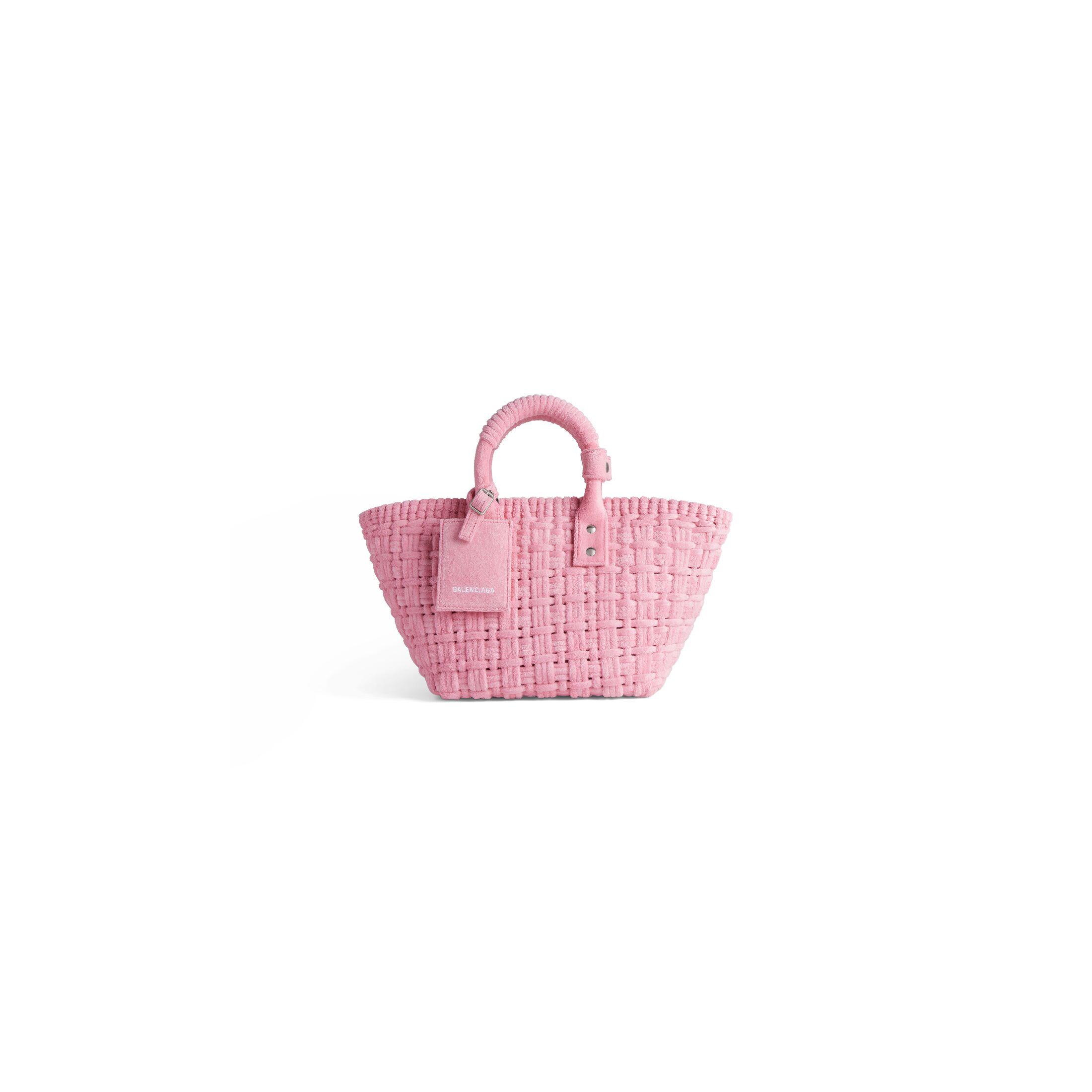 Túi Balenciaga Bistro Xs Basket With Strap In Sponge Fabric Nữ Hồng