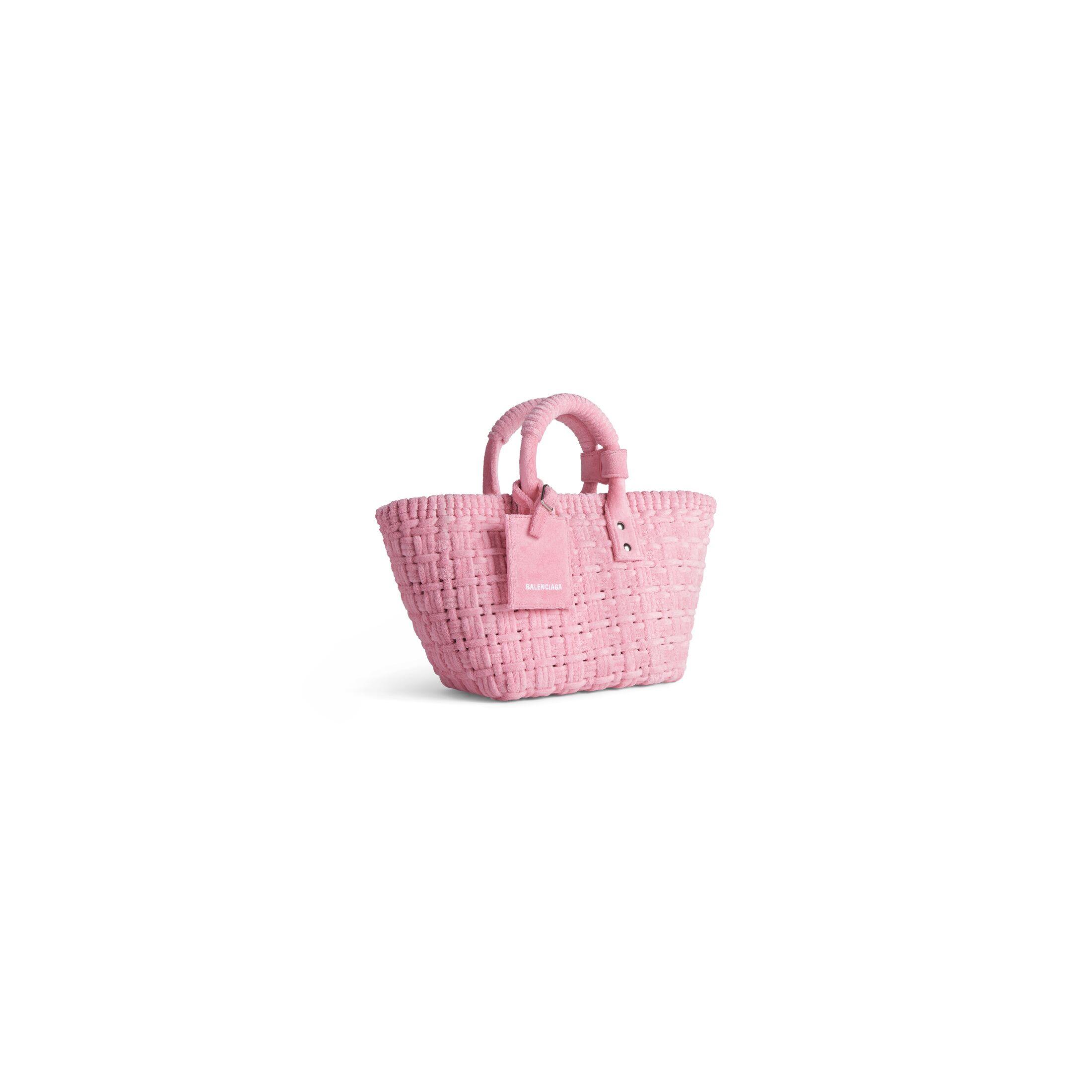 Túi Balenciaga Bistro Xs Basket With Strap In Sponge Fabric Nữ Hồng