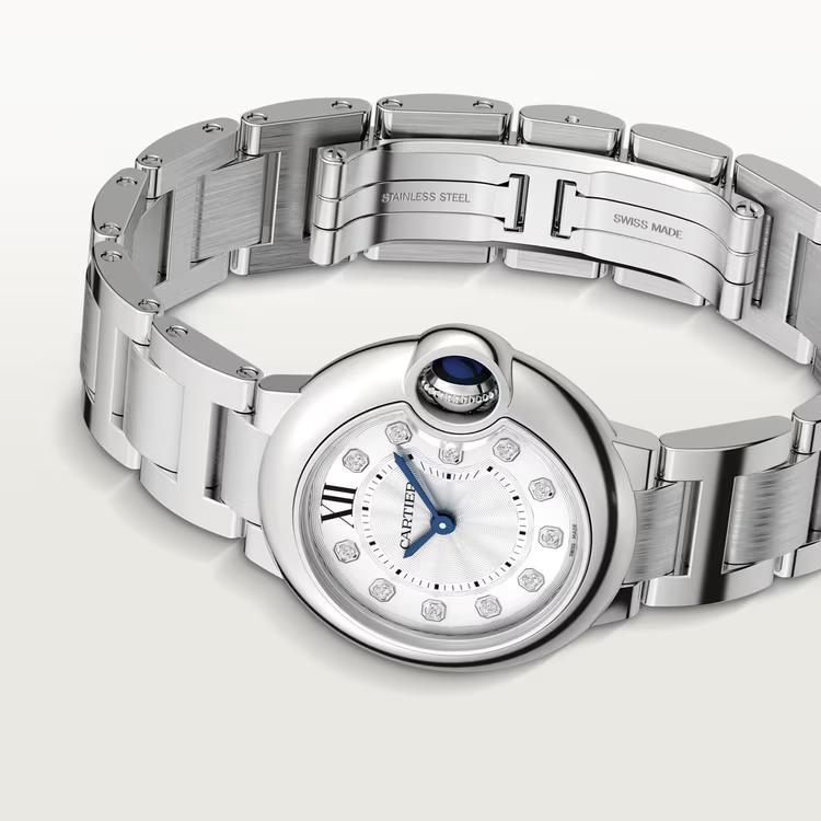 Đồng Hồ Cartier Ballon Bleu De Cartier Small Watch Nữ Bạc Kim Cương