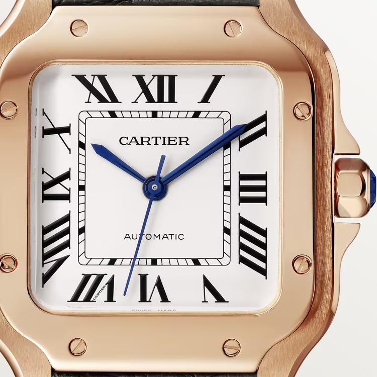 Đồng Hồ Cartier Santos De Cartier Medium Watch Nữ Xám Hồng