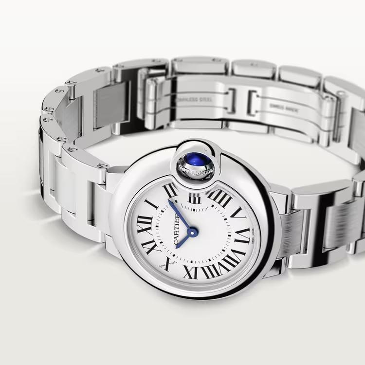 Đồng Hồ Cartier Ballon Bleu De Cartier Small Watch Nữ Bạc Trắng