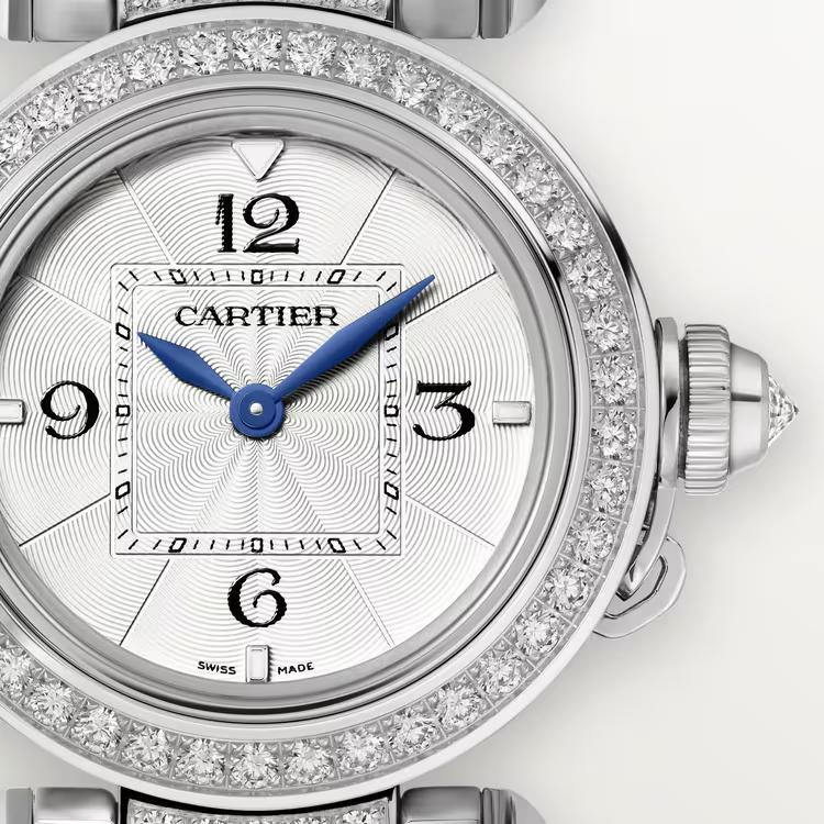 Đồng Hồ Cartier Pasha De Cartier Small Watch Nữ Vàng Trắng