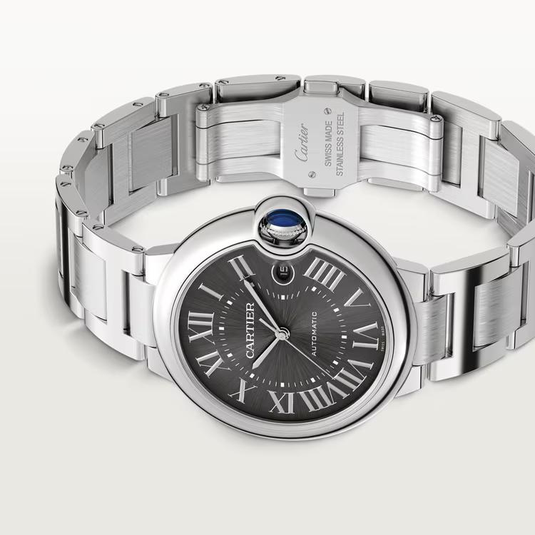 Đồng Hồ Cartier Ballon Bleu De Cartier Large Watch Nam Đen Bạc