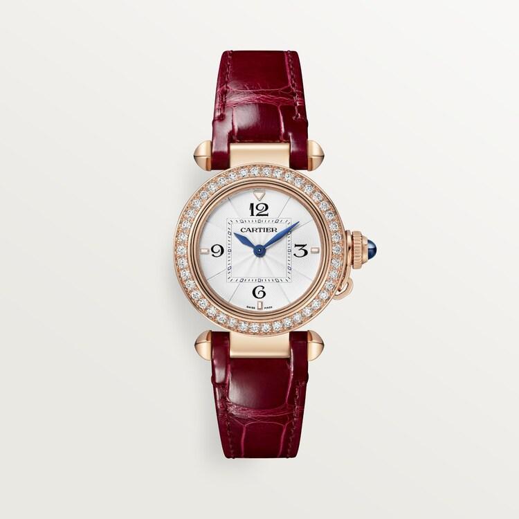 Đồng Hồ Cartier Pasha De Cartier Small Watch Nữ Đỏ Hồng