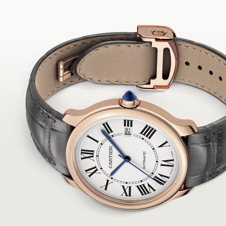 Đồng Hồ Cartier Ronde Must De Cartier Large Watch Nam Xám Hồng