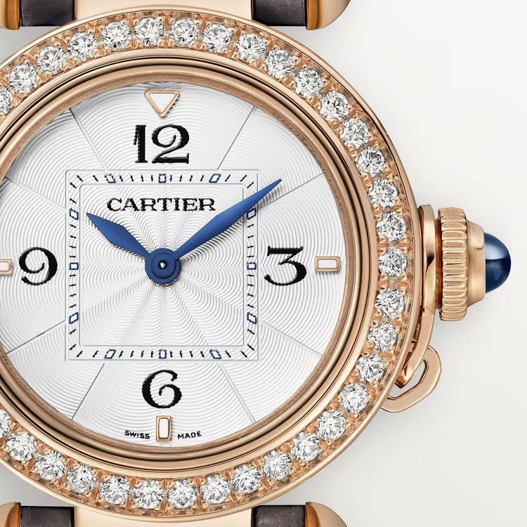 Đồng Hồ Cartier Pasha De Cartier Watch Nữ Xám Hồng