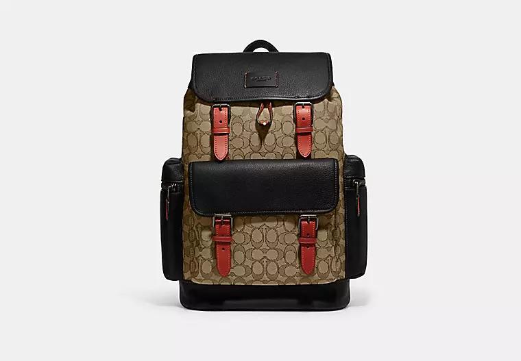 Túi Coach Sprint Backpack In Signature Jacquard Nam Đen Nâu