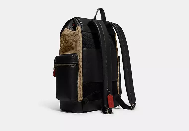 Túi Coach Sprint Backpack In Signature Jacquard Nam Đen Nâu