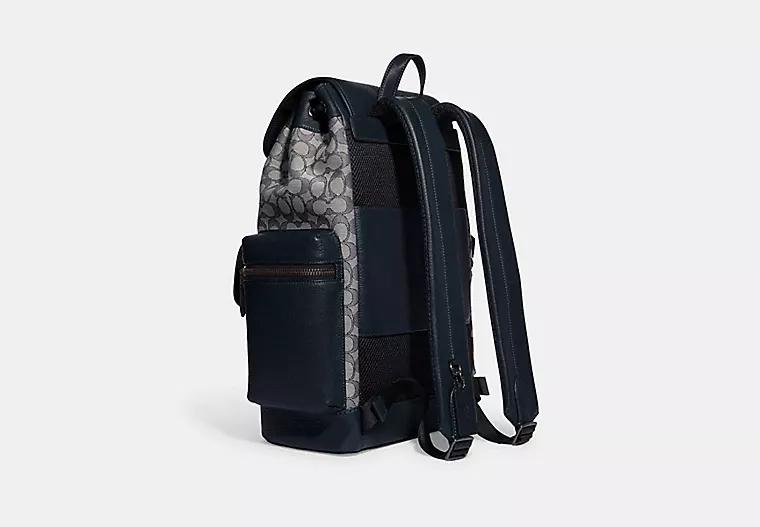 Túi Coach Sprint Backpack In Signature Jacquard Nam Đen Xám