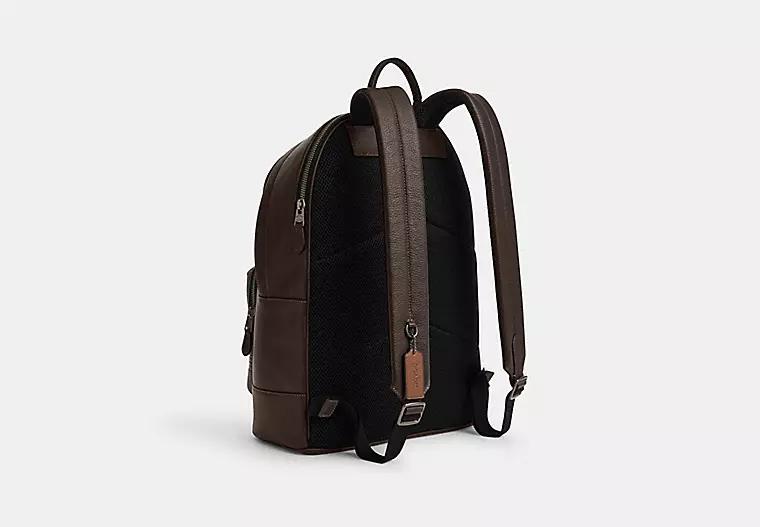 Túi Coach West Backpack With Coach Stripe Nam Nâu