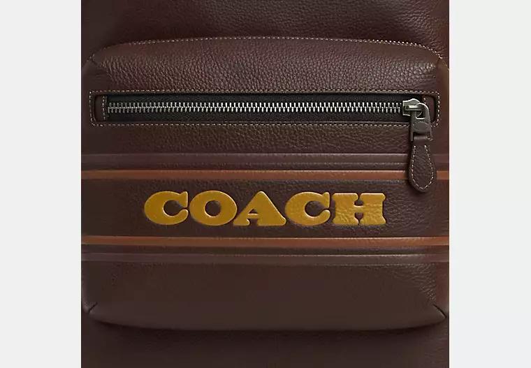 Túi Coach West Backpack With Coach Stripe Nam Nâu