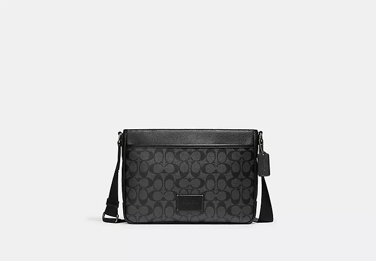 Túi Coach District Crossbody In Signature Canvas Nam Đen