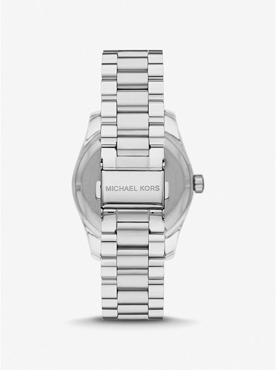 Đồng Hồ Michael Kors Lexington Pavé Silver-Tone Watch And Bracelet Set Nam Bạc