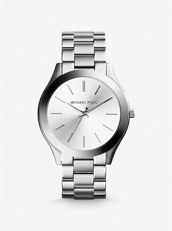 Đồng Hồ Michael Kors Slim Runway Silver-Tone Watch Nam Bạc