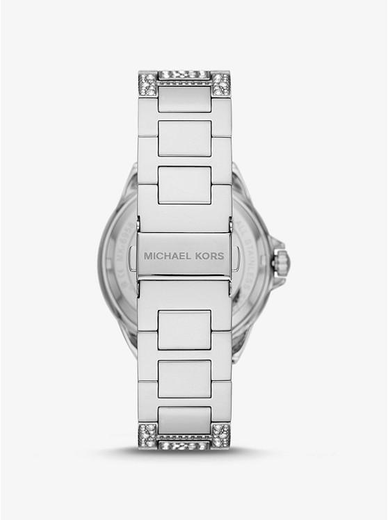 Đồng Hồ Michael Kors Oversized Camille Pavé Silver-Tone Watch Nam Bạc