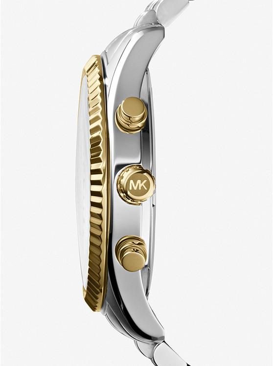 Đồng Hồ Michael Kors Oversized Lexington Two-Tone Watch Nam Bạc Vàng