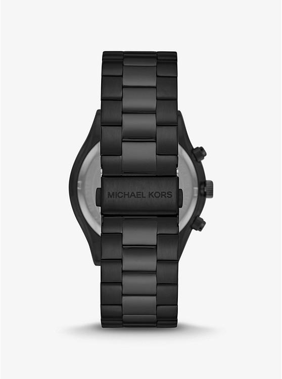 Đồng Hồ Michael Kors Oversized Slim Runway Black-Tone Watch Nam Đen