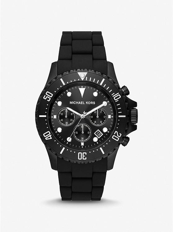 Đồng Hồ Michael Kors Oversized Everest Black-Tone And Silicone Watch Nam Đen